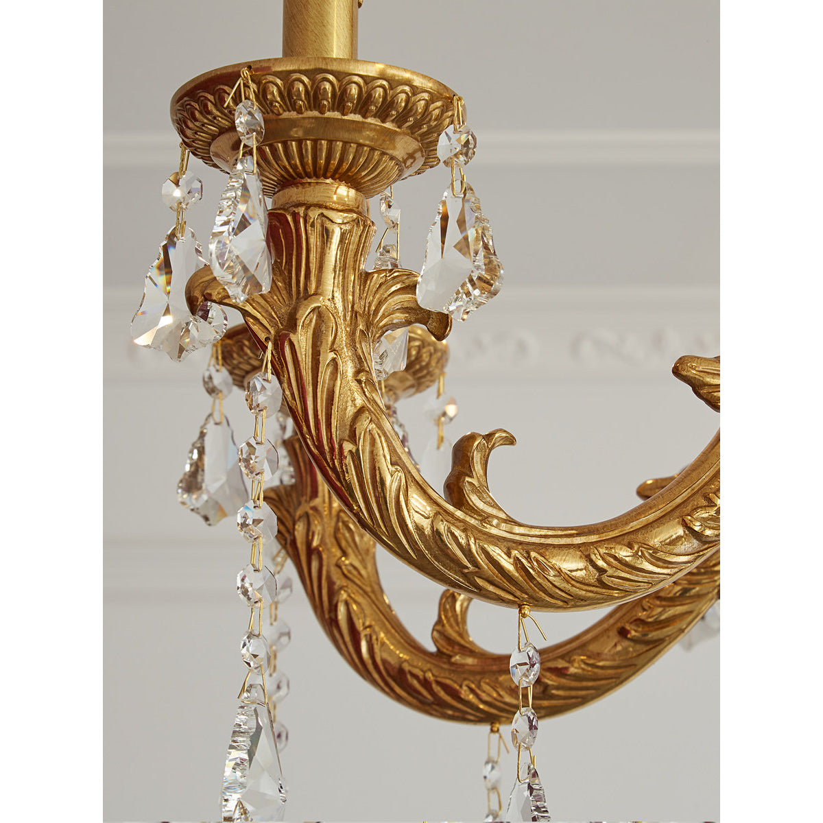 Versailles Crystal Chandelier - Solid Brass Frame & Cascading Crystal Waterfall Light | French Regal Pendant
