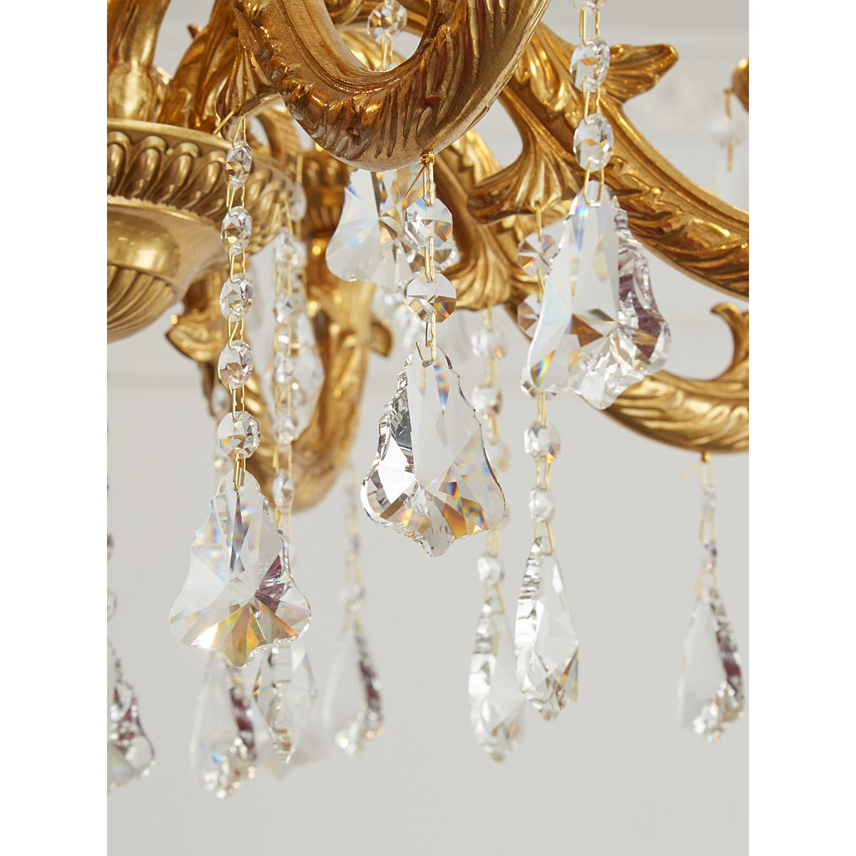 Versailles Crystal Chandelier - Solid Brass Frame & Cascading Crystal Waterfall Light | French Regal Pendant