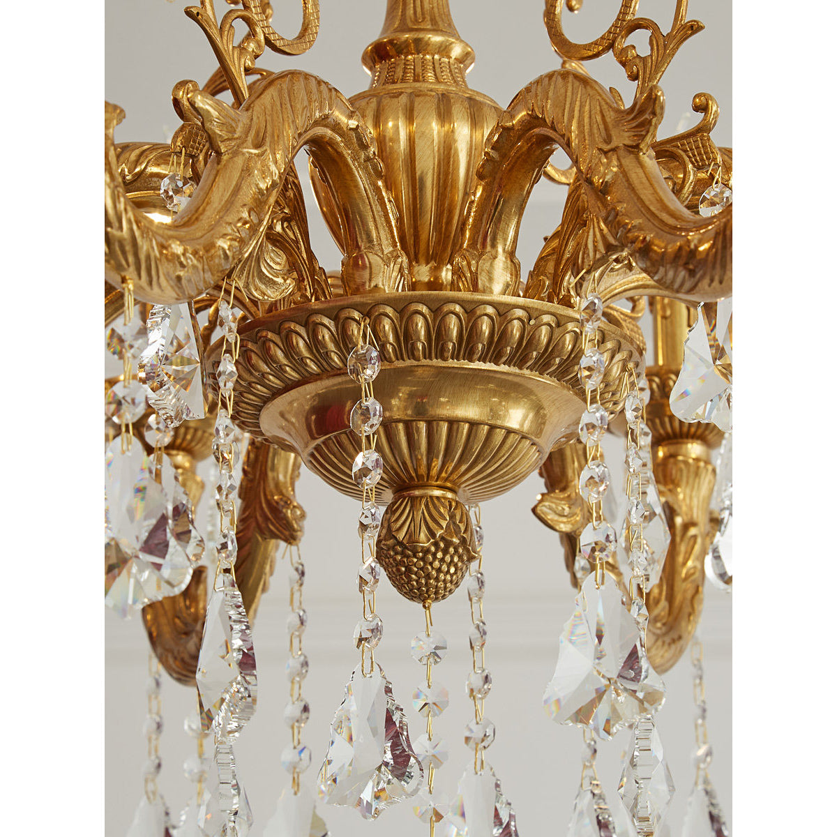 Versailles Crystal Chandelier - Solid Brass Frame & Cascading Crystal Waterfall Light | French Regal Pendant