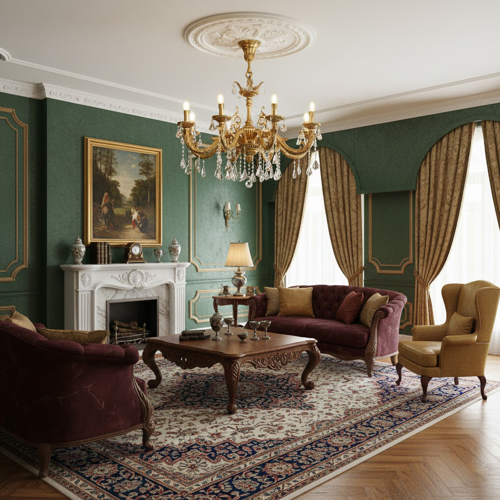 Versailles Crystal Chandelier - Solid Brass Frame & Cascading Crystal Waterfall Light | French Regal Pendant