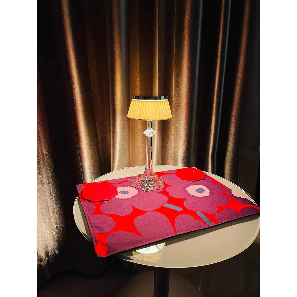 Versailles Table Lamp - K9 Crystal Body & Pleated Fabric Shade Light | Chrome Top LED Accent Desk Lamp