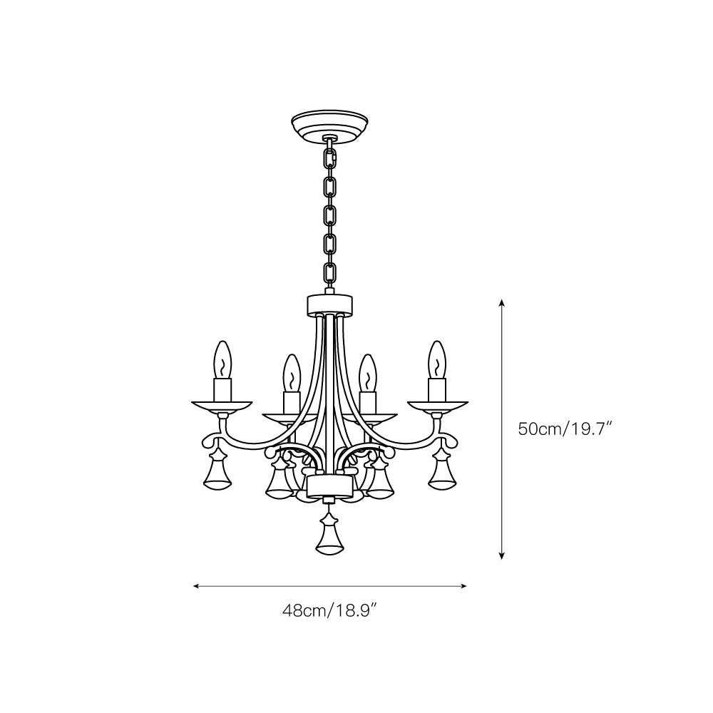 Vesca Chandelier - Botanical Brass & Draped Crystal Bead Pendant Light | Lyrical Floral Chandelier