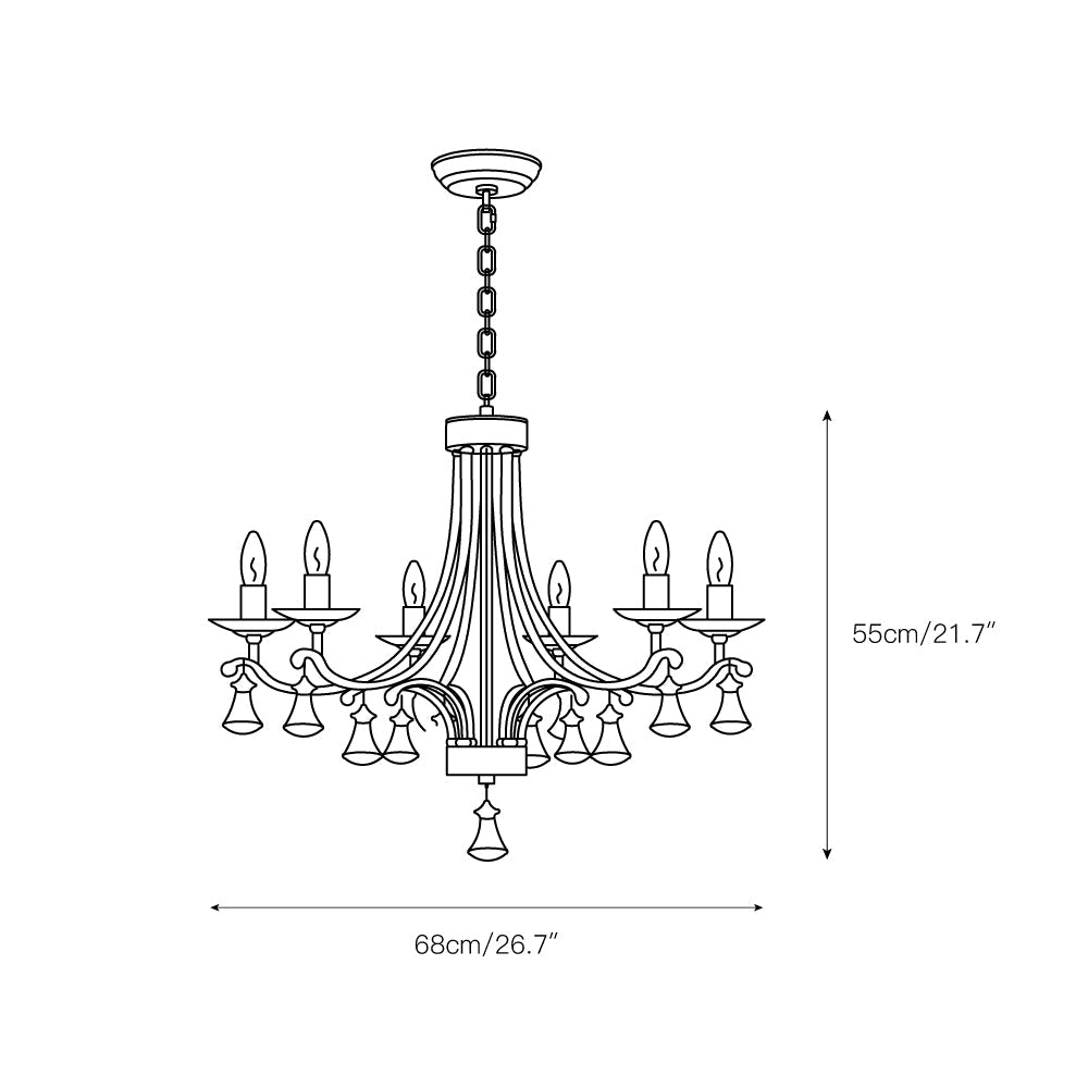 Vesca Chandelier - Botanical Brass & Draped Crystal Bead Pendant Light | Lyrical Floral Chandelier