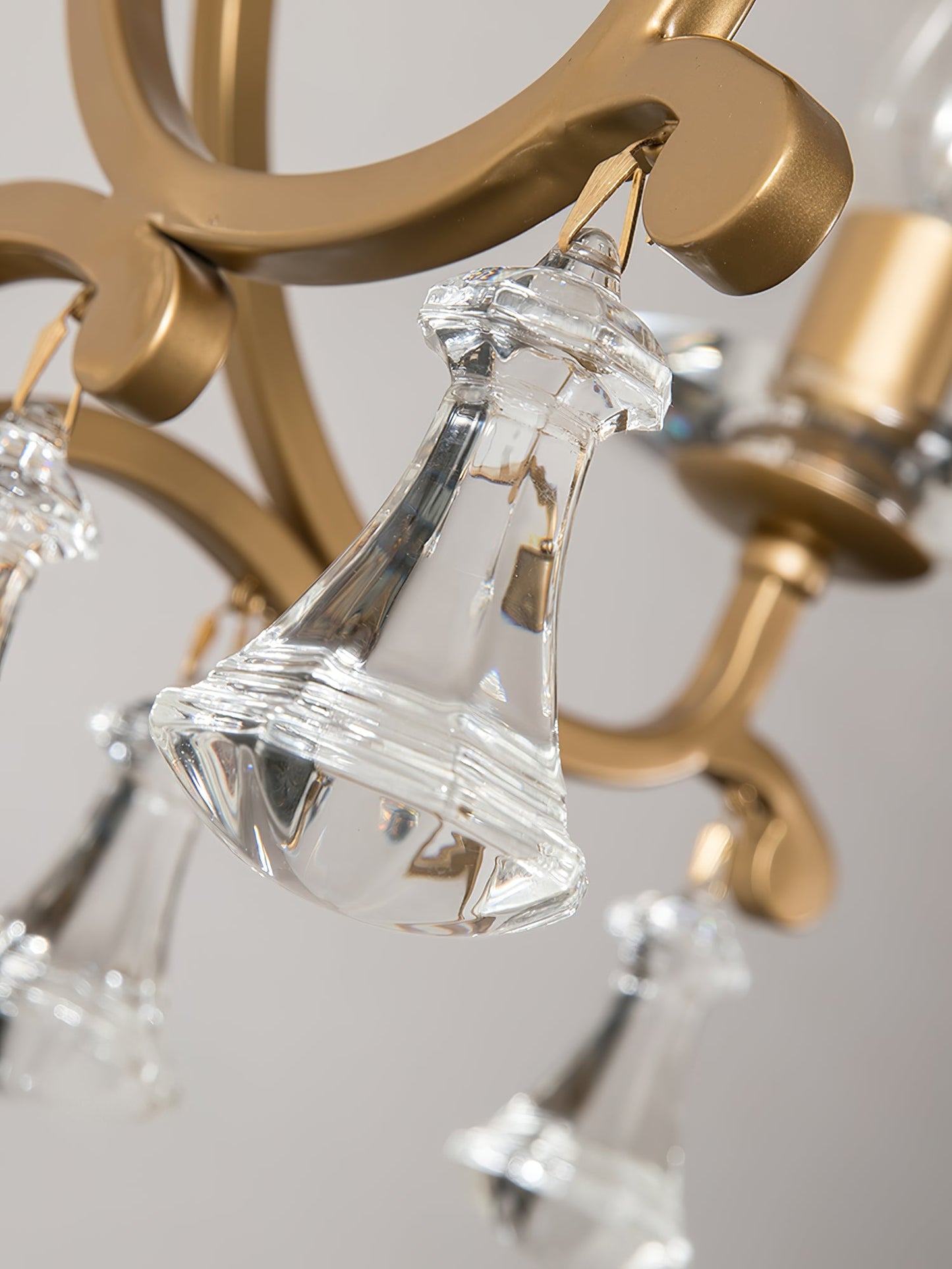 Vesca Chandelier - Botanical Brass & Draped Crystal Bead Pendant Light | Lyrical Floral Chandelier