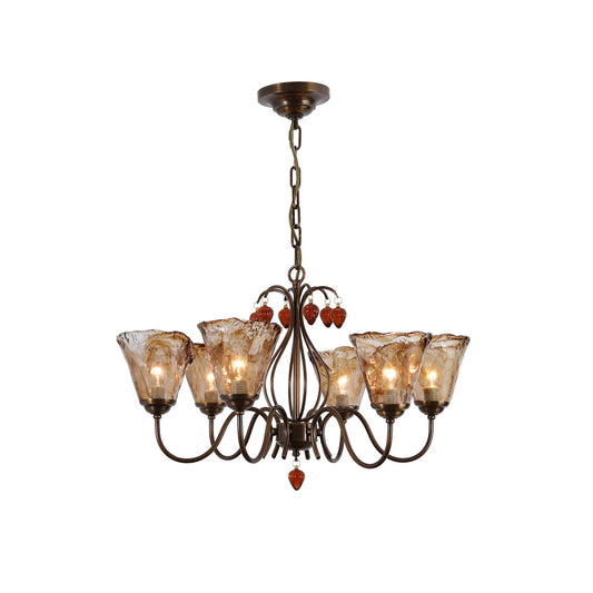 Vetraio Chandelier - Old-School Hollywood Glamour Antique Brass Pendant Light | Retro Crystal & Glass Sconce