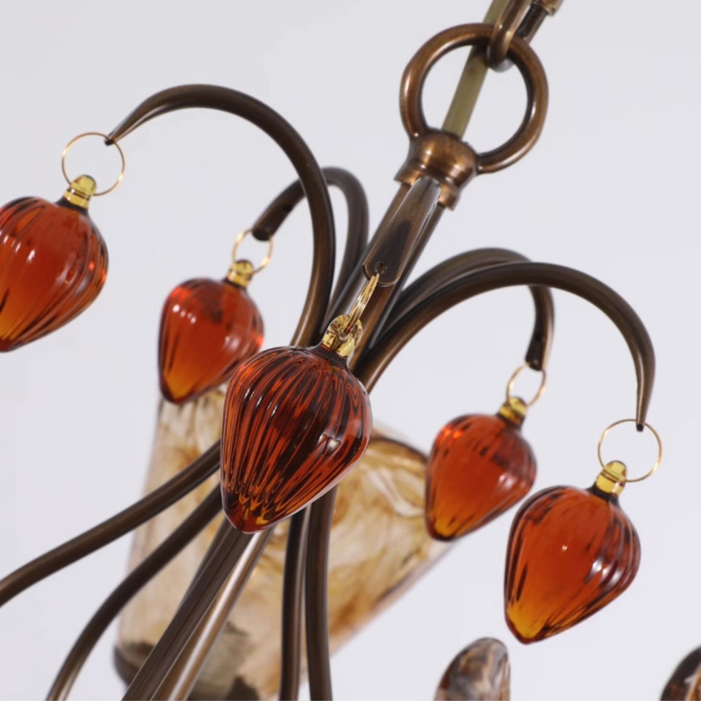 Vetraio Chandelier - Old-School Hollywood Glamour Antique Brass Pendant Light | Retro Crystal & Glass Sconce