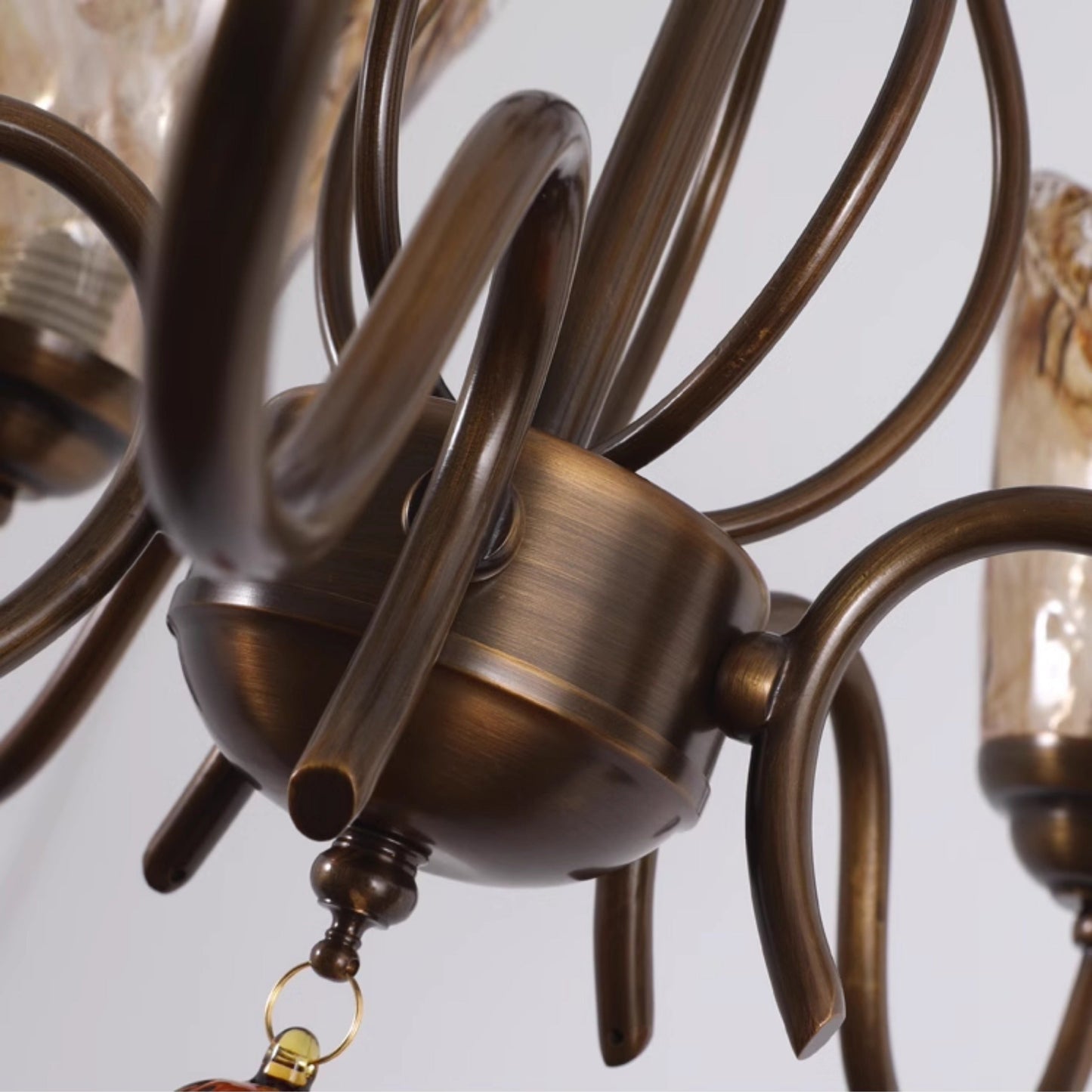 Vetraio Chandelier - Old-School Hollywood Glamour Antique Brass Pendant Light | Retro Crystal & Glass Sconce