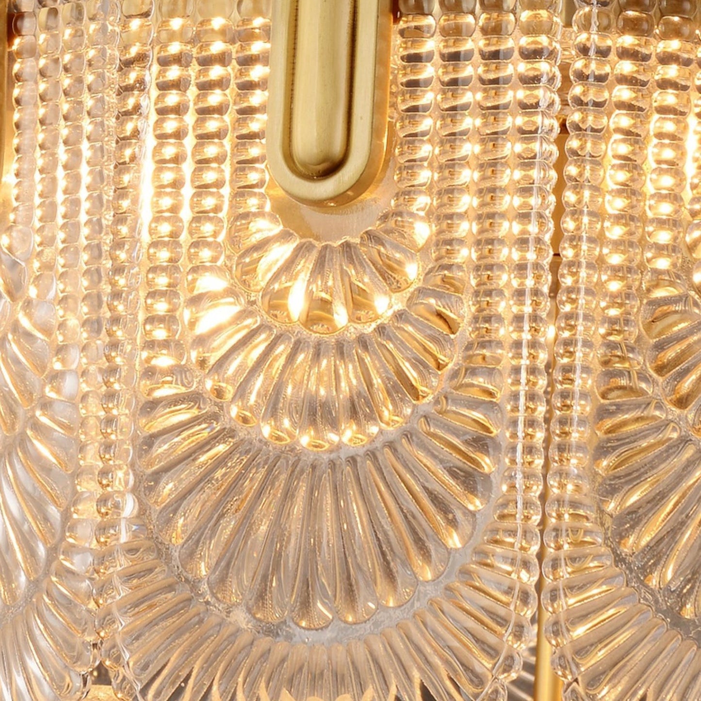 Vienna Chandelier - Hand-Formed Clear Glass Petal Brass Pendant Light | Opulent Tiered Round Chandelier