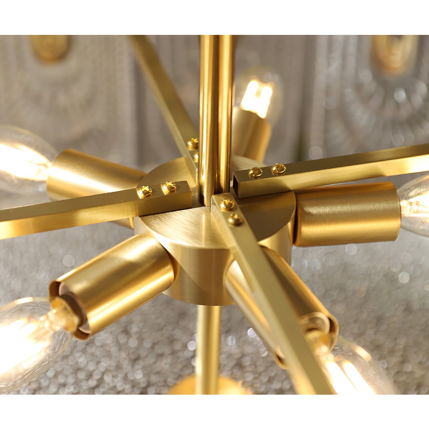 Vienna Chandelier - Hand-Formed Clear Glass Petal Brass Pendant Light | Opulent Tiered Round Chandelier