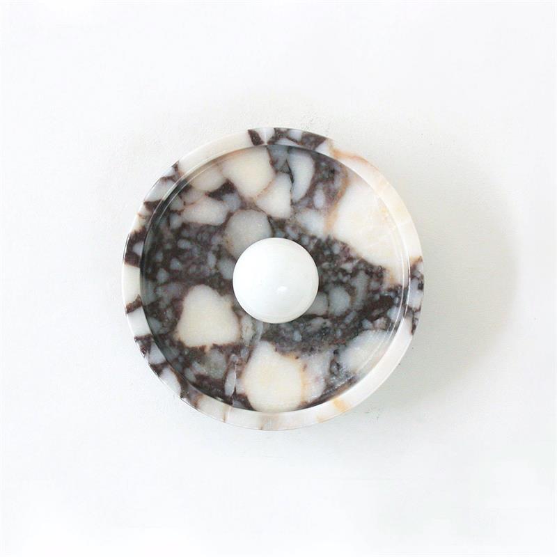 Viola Disc Wall Lamp - Sculptural Natural Marble Disc Sconce | Minimalist E26/E27 Architectural Wall Light