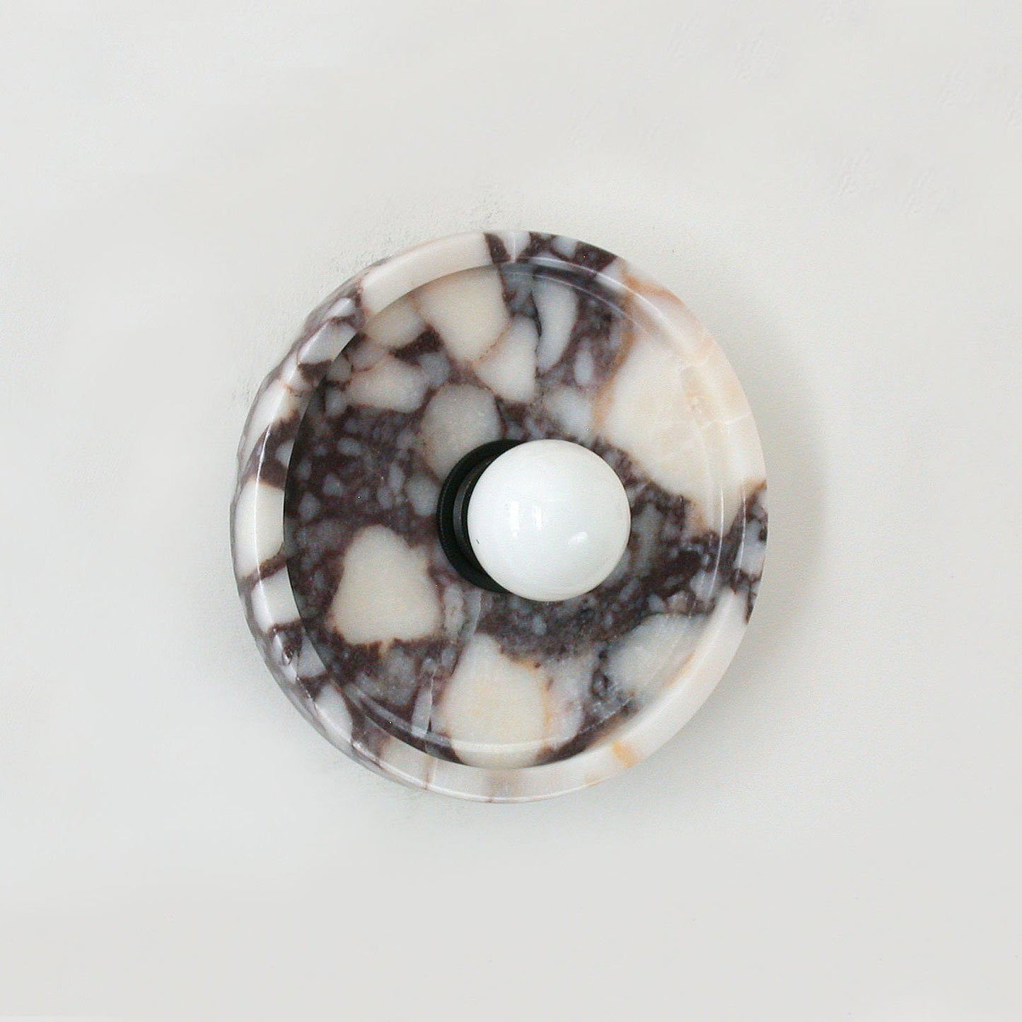 Viola Disc Wall Lamp - Sculptural Natural Marble Disc Sconce | Minimalist E26/E27 Architectural Wall Light
