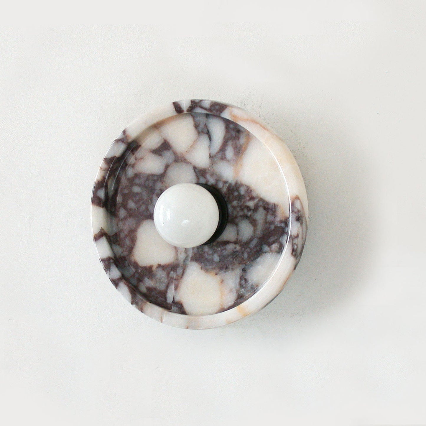 Viola Disc Wall Lamp - Sculptural Natural Marble Disc Sconce | Minimalist E26/E27 Architectural Wall Light