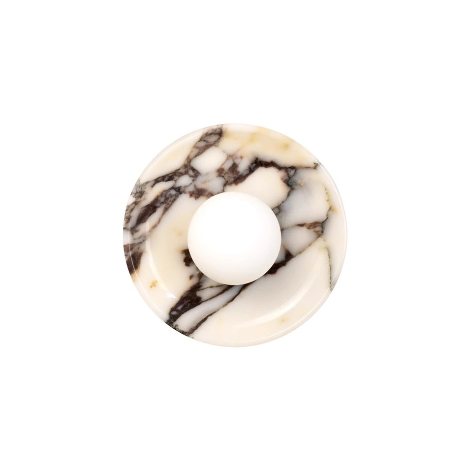 Viola Marble Wall Lamp - Natural Calacatta Viola & Frosted Glass Globe Sconce | Custom Stone Selection Wall Light