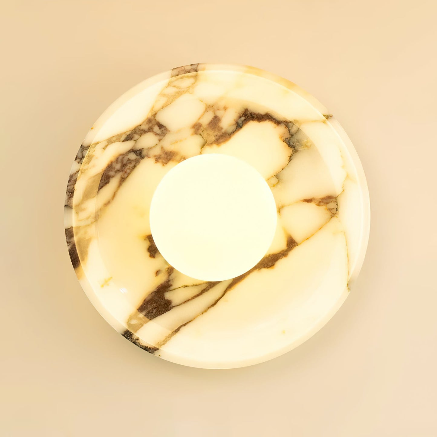 Viola Marble Wall Lamp - Natural Calacatta Viola & Frosted Glass Globe Sconce | Custom Stone Selection Wall Light