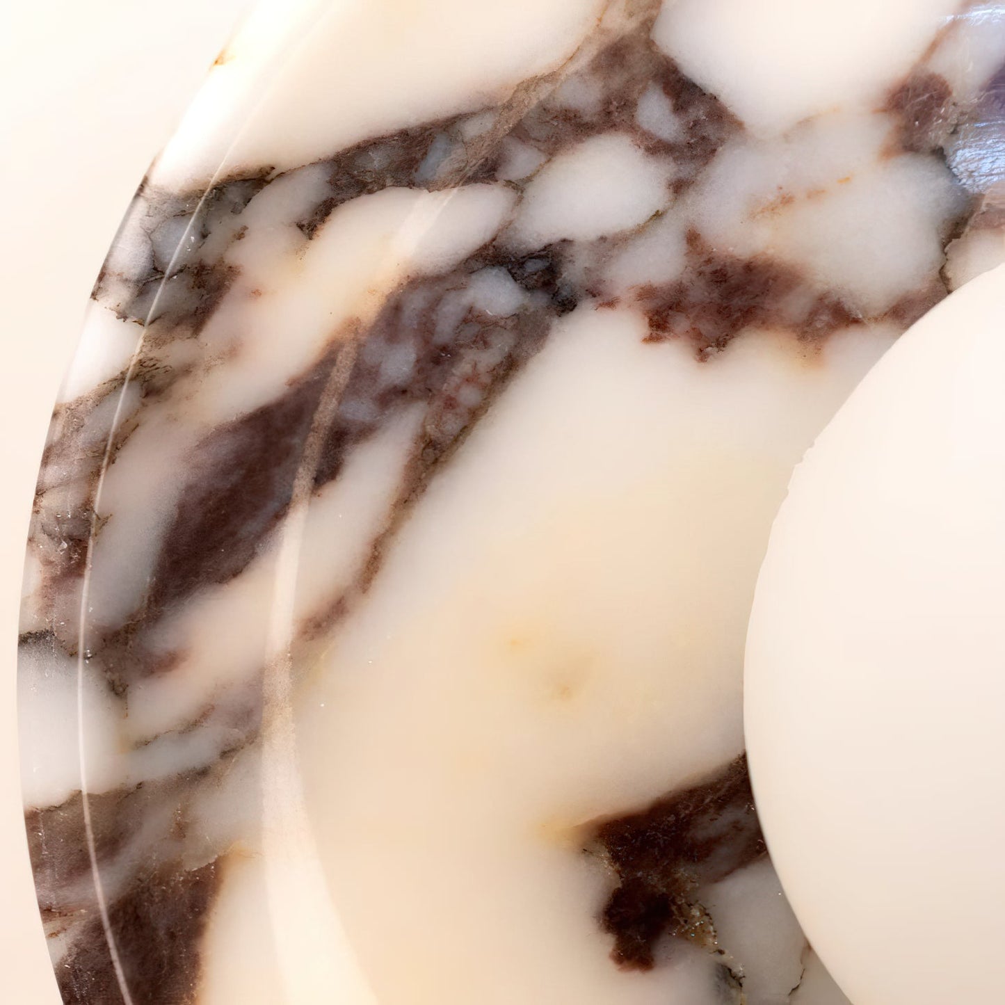 Viola Marble Wall Lamp - Natural Calacatta Viola & Frosted Glass Globe Sconce | Custom Stone Selection Wall Light