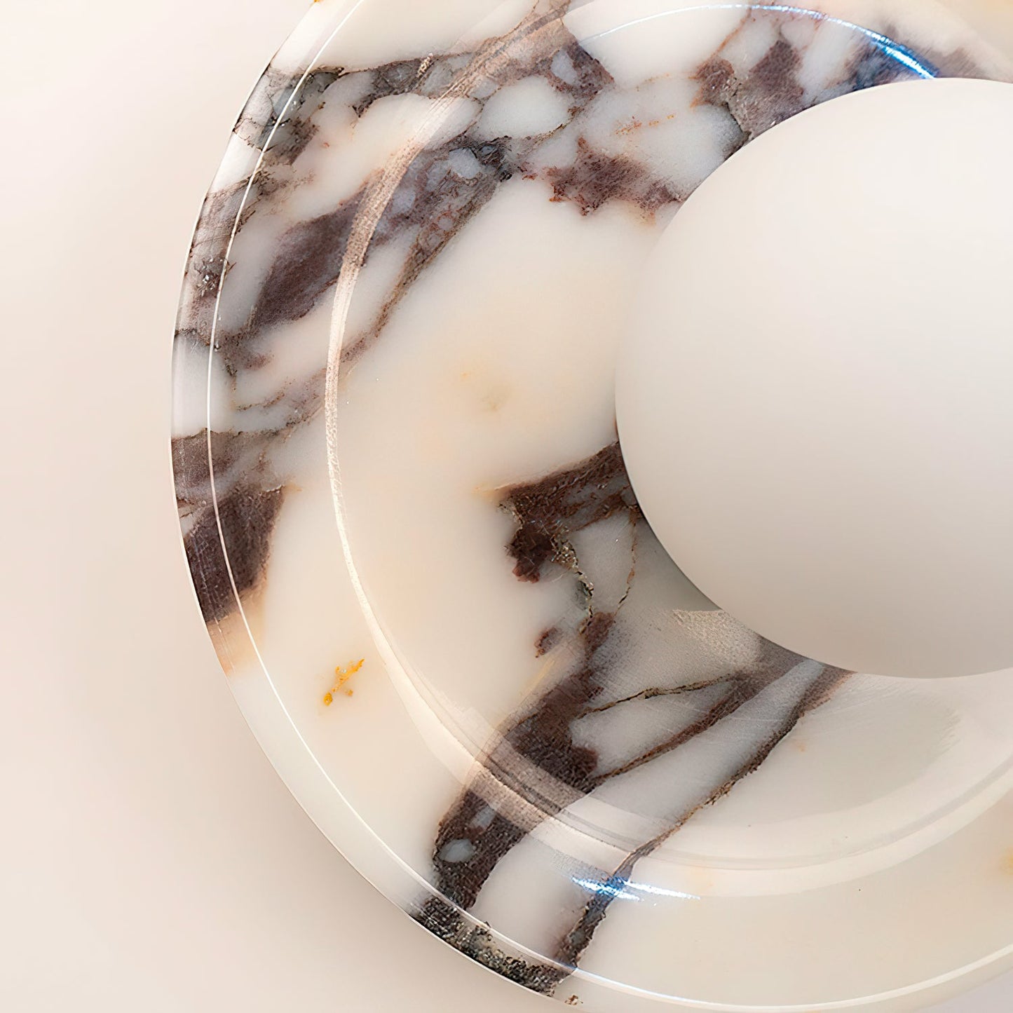 Viola Marble Wall Lamp - Natural Calacatta Viola & Frosted Glass Globe Sconce | Custom Stone Selection Wall Light