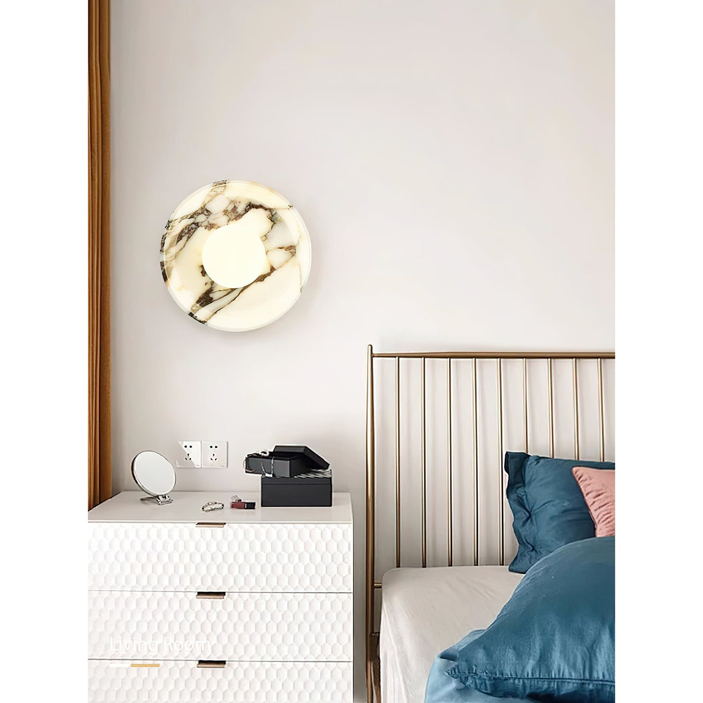 Viola Marble Wall Lamp - Natural Calacatta Viola & Frosted Glass Globe Sconce | Custom Stone Selection Wall Light