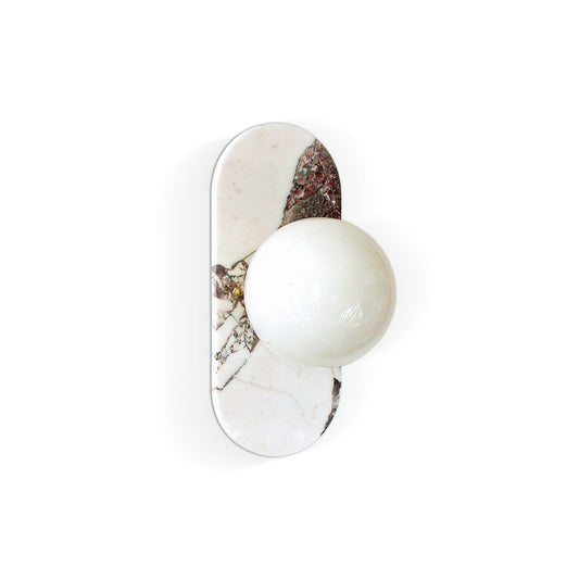 Viola Oval Wall Lamp - Natural White Marble Sconce | Modern Oval Vanity & Hallway Light Cover