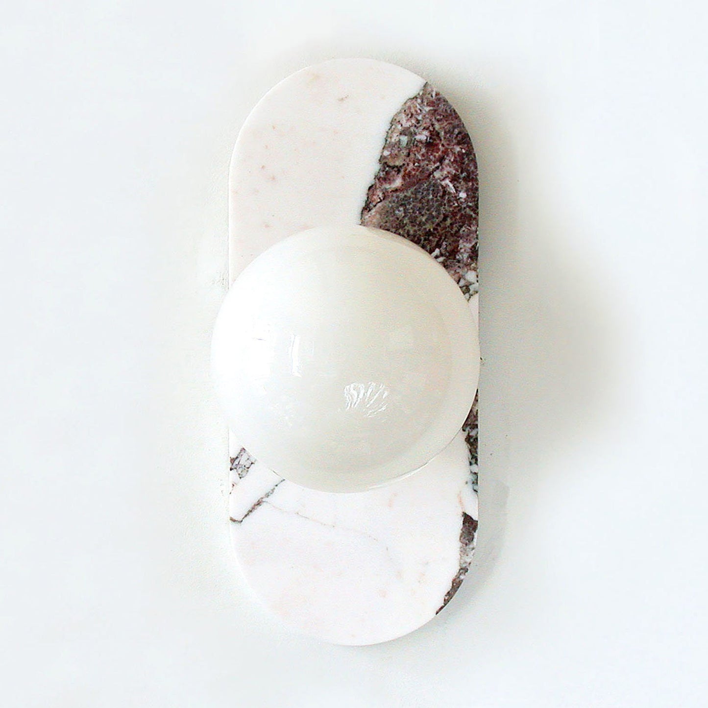 Viola Oval Wall Lamp - Natural White Marble Sconce | Modern Oval Vanity & Hallway Light Cover