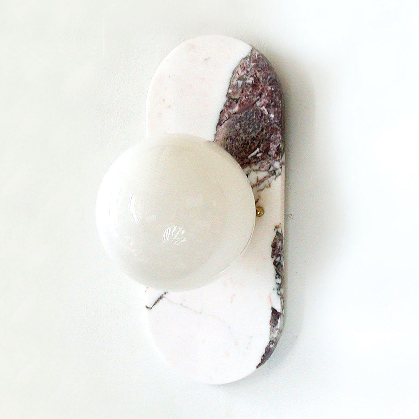 Viola Oval Wall Lamp - Natural White Marble Sconce | Modern Oval Vanity & Hallway Light Cover
