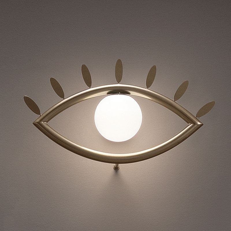 Visio Wall Lamp - Avant-Garde Face Silhouette Brass & Glass Wall Sconce | Modular Surrealist LED Accent Light |