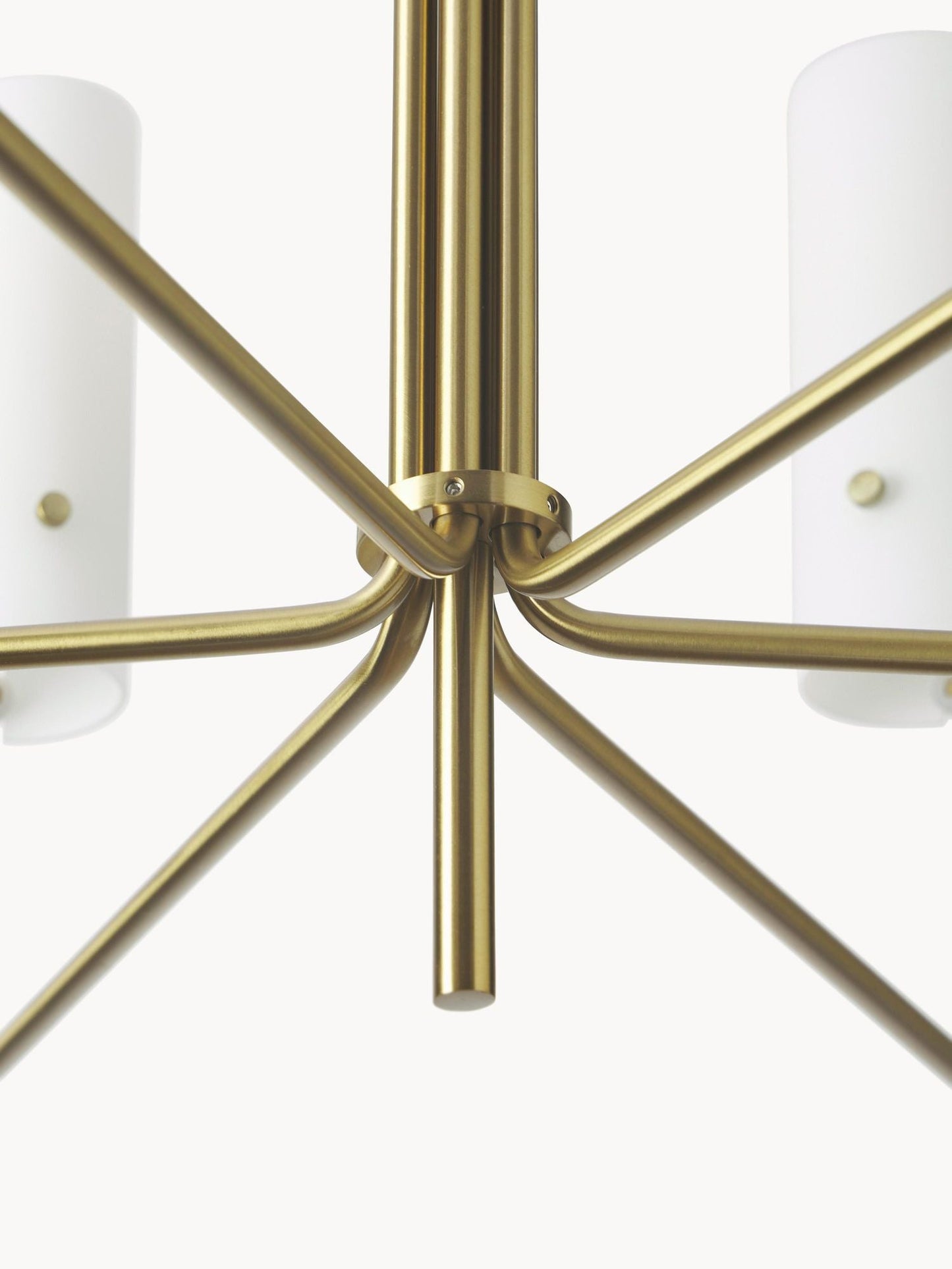 Vivian Glass Chandelier - Sleek Modern Round Brass & Glass Pendant Light | 6-Light Contemporary Sconce