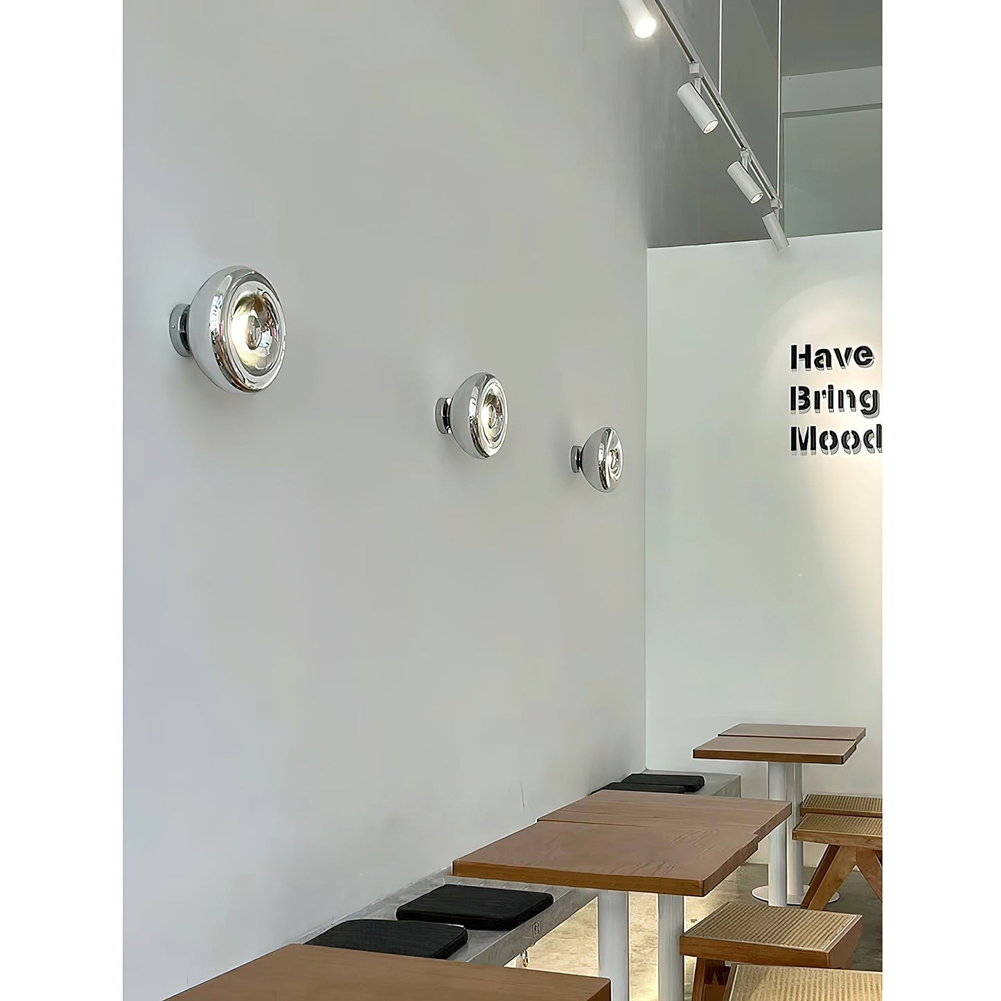 Void Surface Sconce - Metallic Mirror Glass Wall Light | Modernist Chrome & Gold Flush Mount Accent Sconce