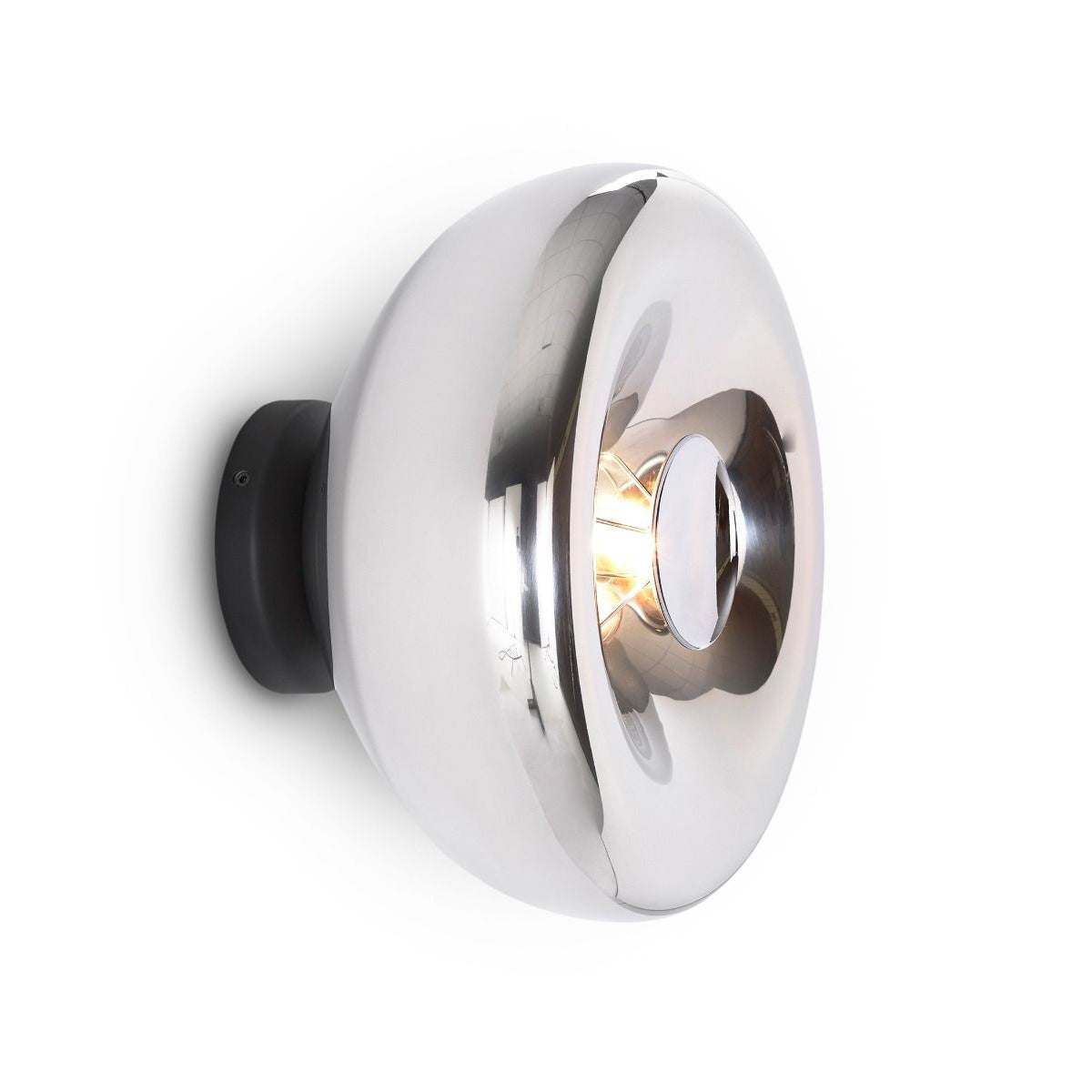 Void Surface Sconce - Metallic Mirror Glass Wall Light | Modernist Chrome & Gold Flush Mount Accent Sconce