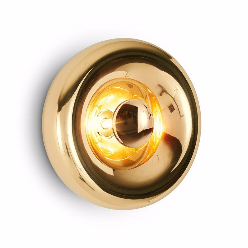Void Surface Sconce - Metallic Mirror Glass Wall Light | Modernist Chrome & Gold Flush Mount Accent Sconce