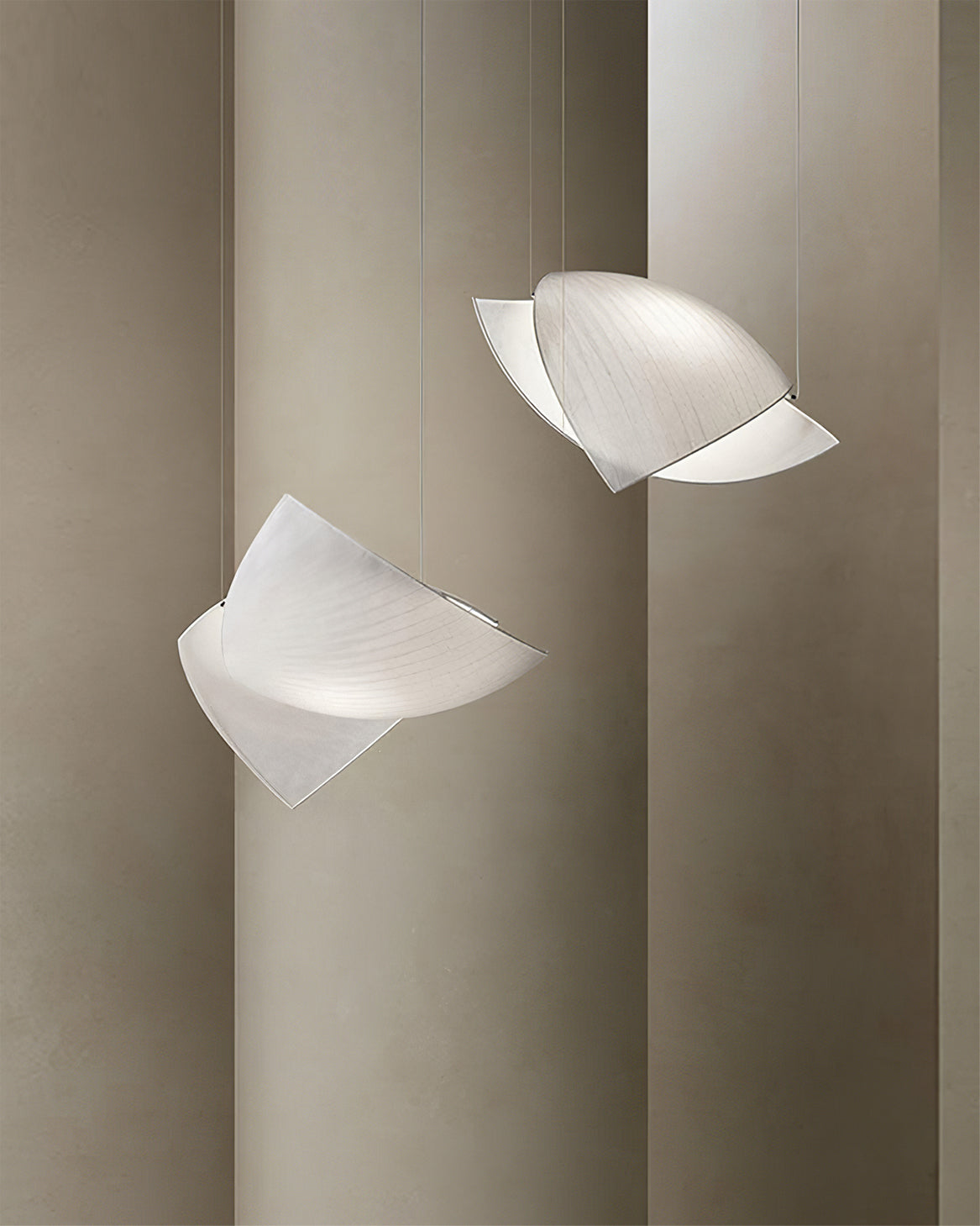 Voiles Pendant Lamp - Sculptural Asymmetric Sail Hanging Light | Japandi PE Fabric Chandelier
