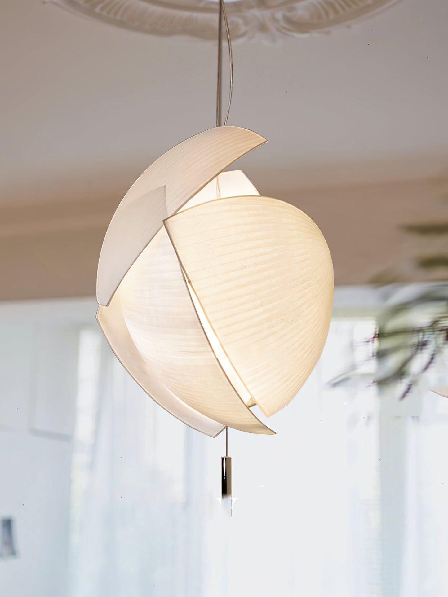 Voiles Pendant Lamp - Sculptural Asymmetric Sail Hanging Light | Japandi PE Fabric Chandelier