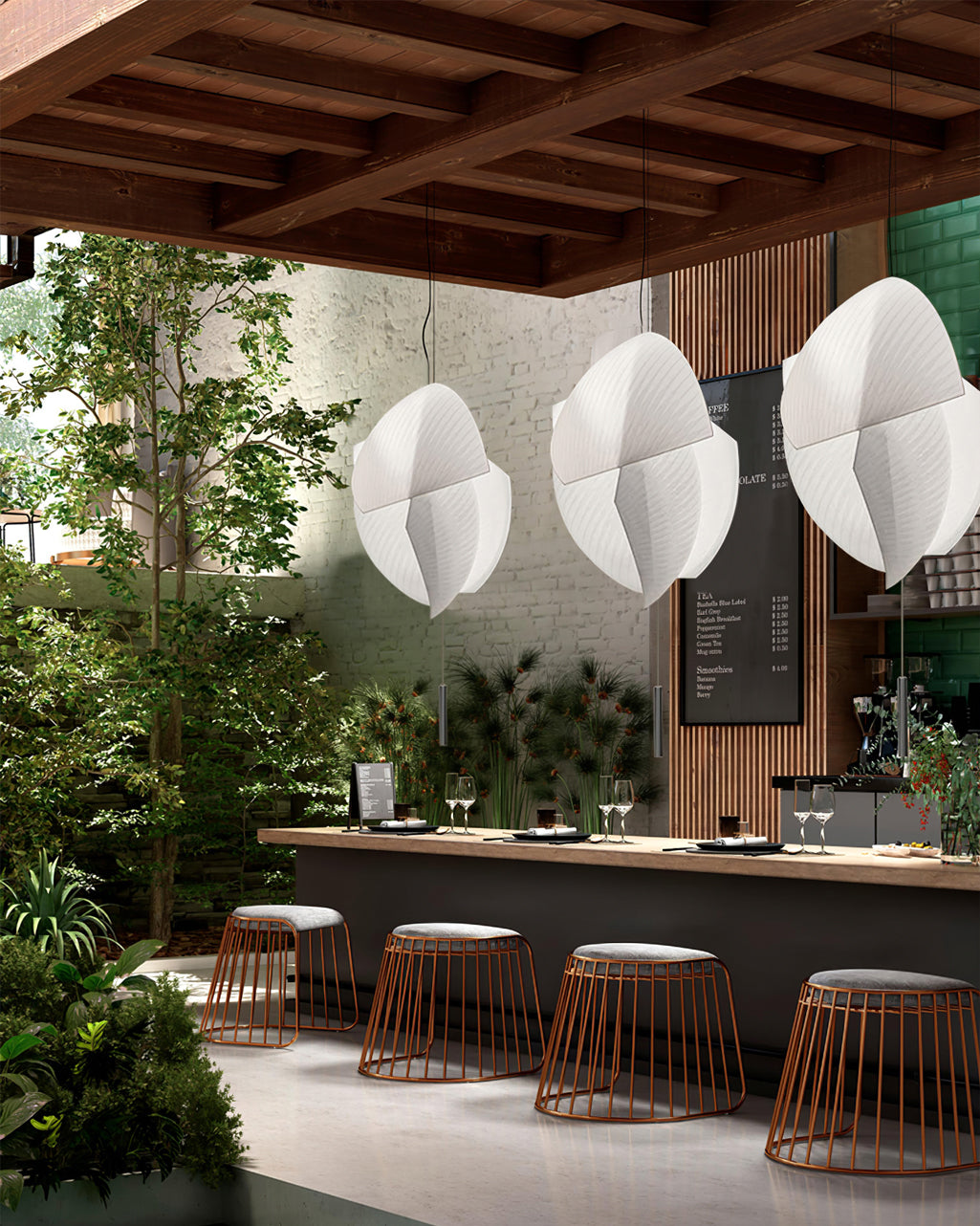 Voiles Pendant Lamp - Sculptural Asymmetric Sail Hanging Light | Japandi PE Fabric Chandelier