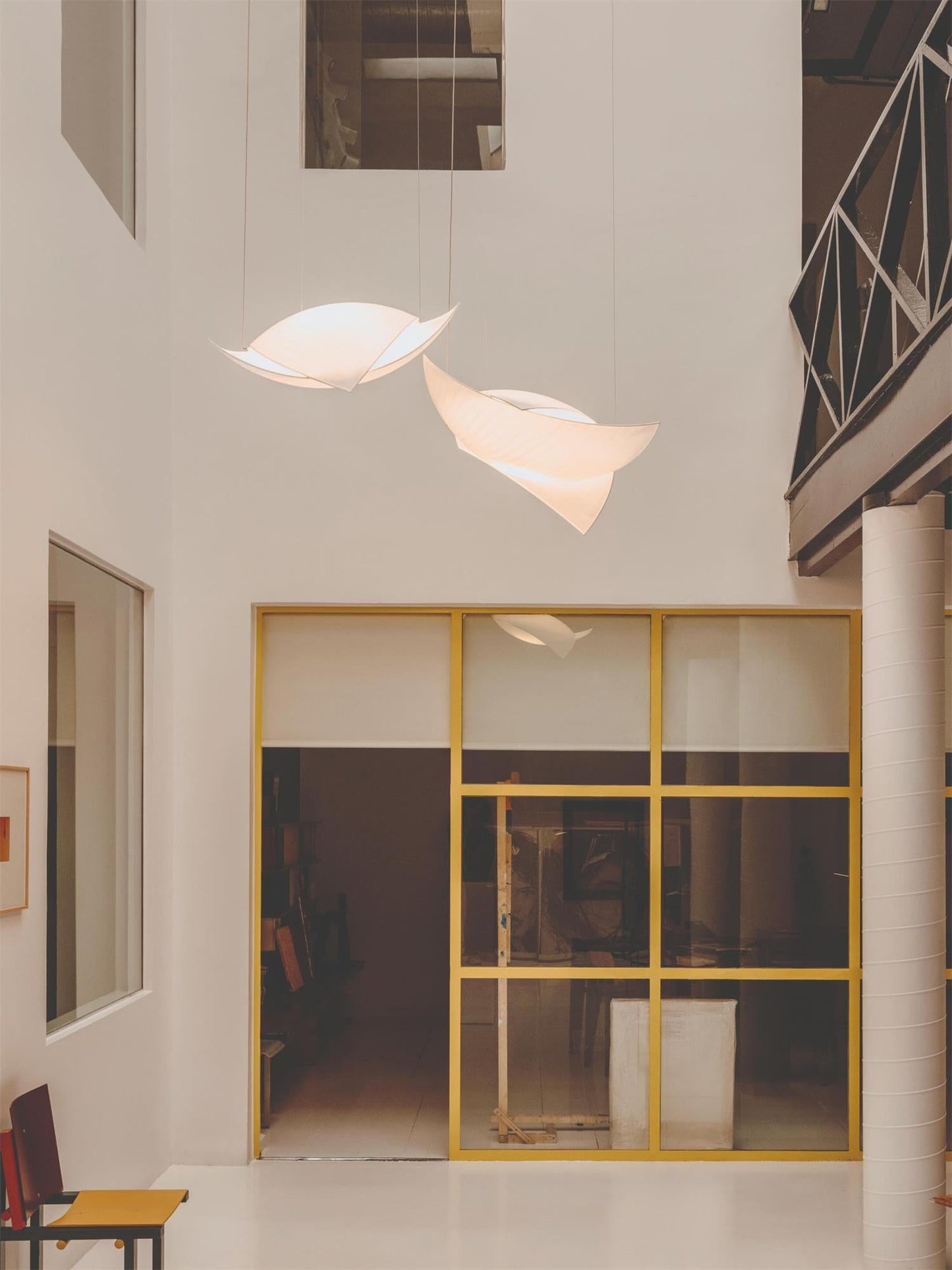 Voiles Pendant Lamp - Sculptural Asymmetric Sail Hanging Light | Japandi PE Fabric Chandelier