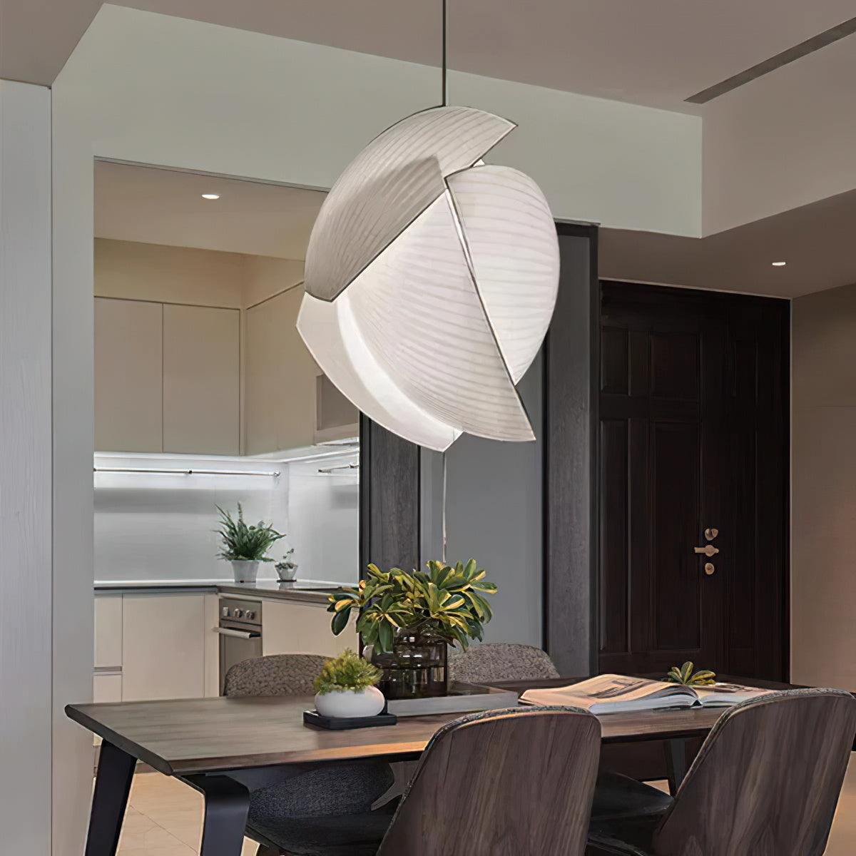 Voiles Pendant Lamp - Sculptural Asymmetric Sail Hanging Light | Japandi PE Fabric Chandelier