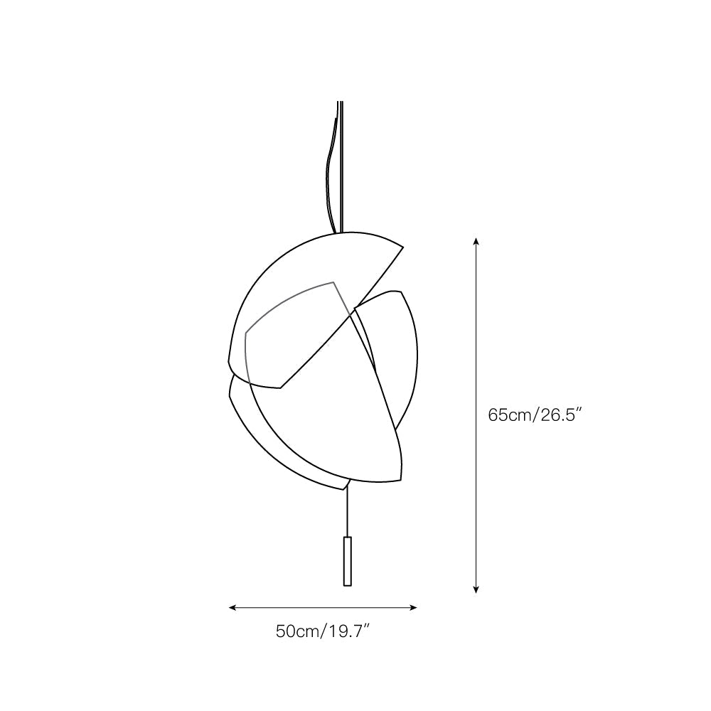 Voiles Pendant Lamp - Sculptural Asymmetric Sail Hanging Light | Japandi PE Fabric Chandelier