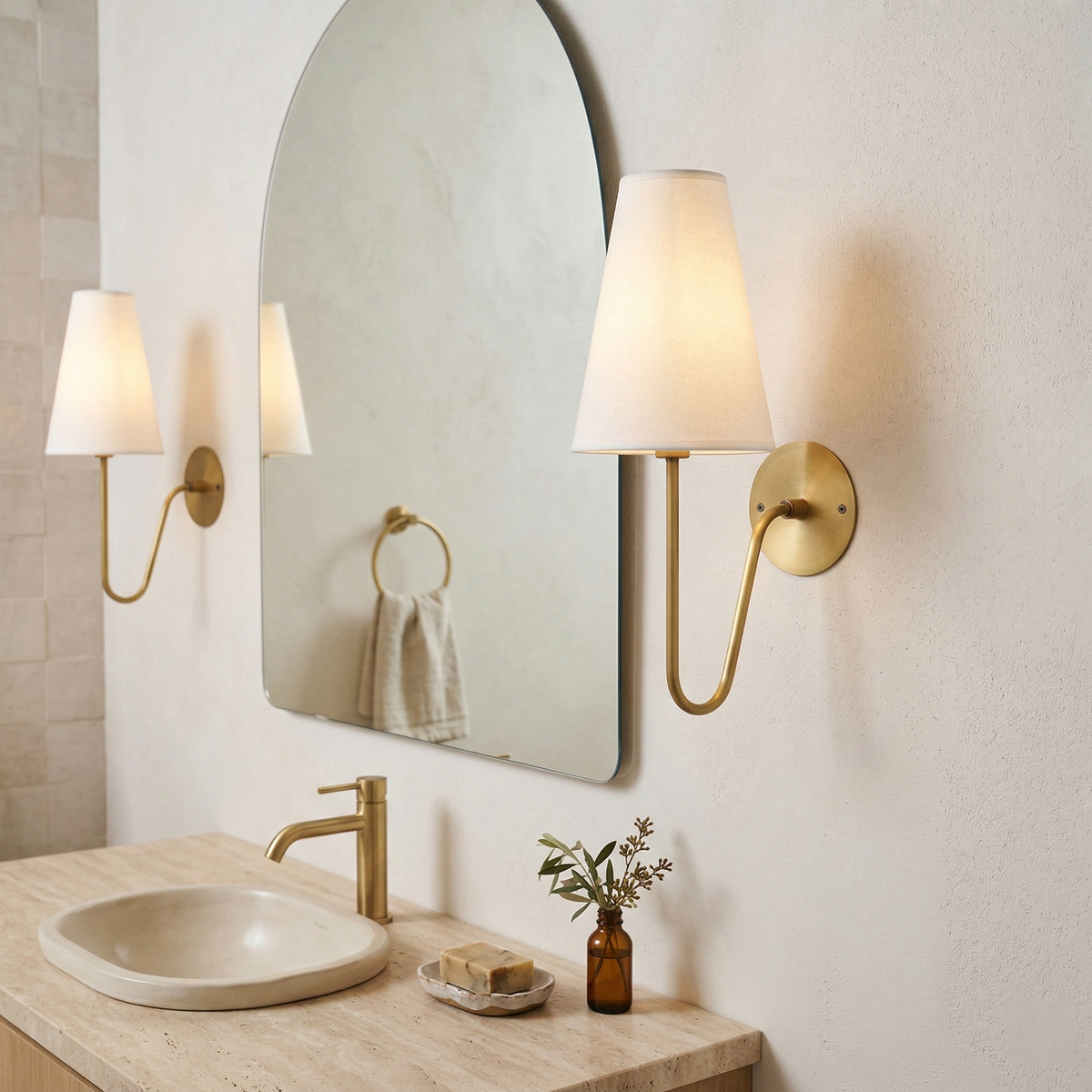 Scoop Wall Lamp - Handcrafted Brass Sculptural Wall Sconce