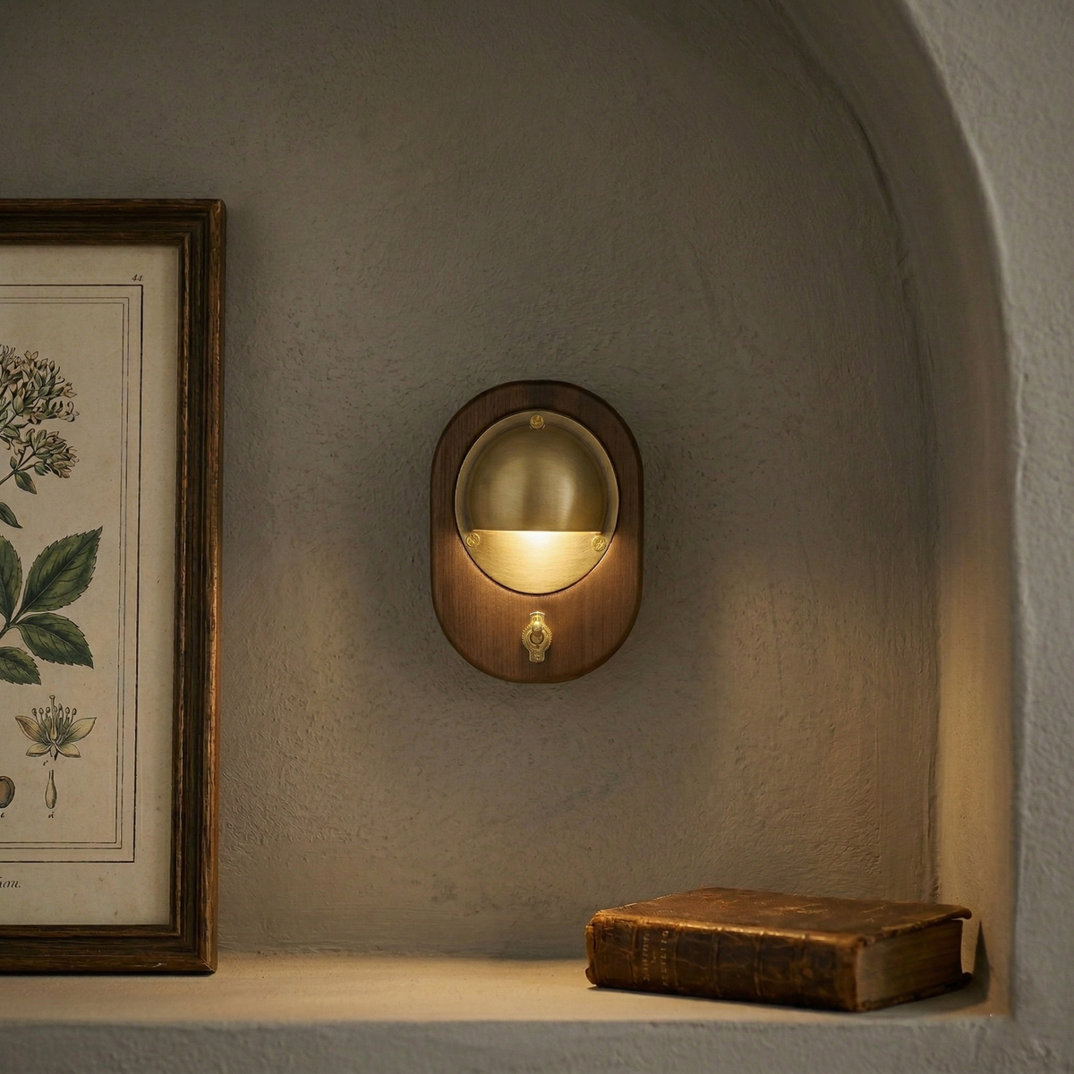 Alfi Wall Lamp – Natural Ash Wood & Metallic Shade Modern Wall Sconce