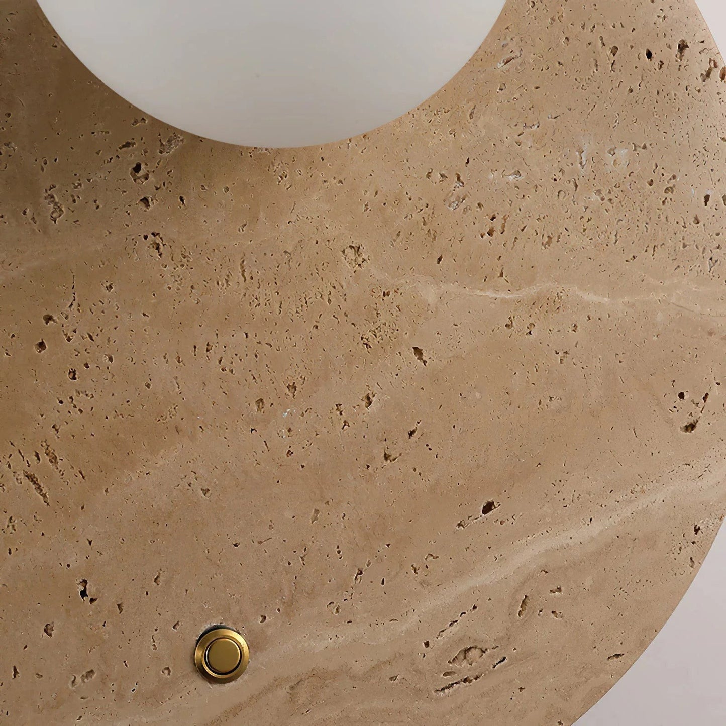 Wabi Travertine Wall Sconce - Natural Stone Eclipse Light | Wabi-Sabi Luxury LED Vanity Lamp | G9 Base