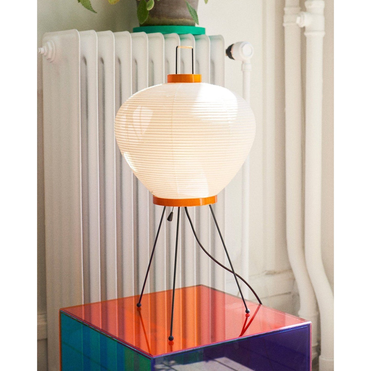 Washi 3A Table Lamp - Japanese Mulberry Paper Tripod Accent Sconce | Modernist Mid-Century Desk Light