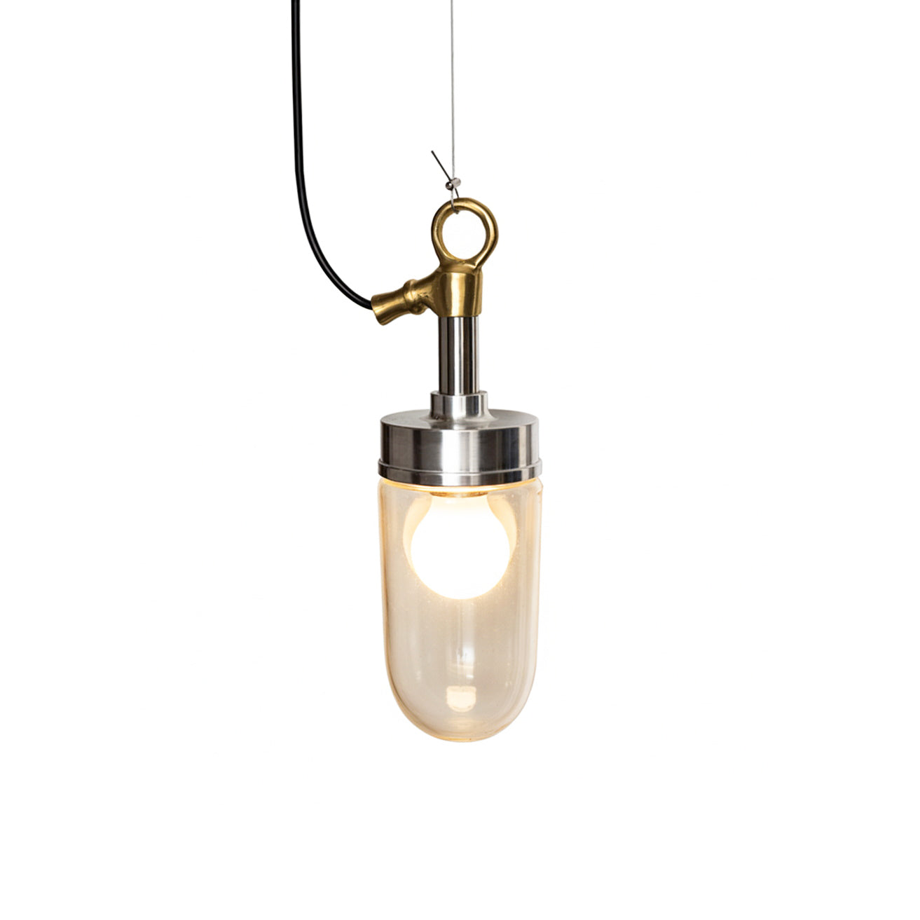 Well Glass Pendant Lamp - Industrial Cylindrical Capsule Hanging Light | Modern Minimalist Kitchen Island Pendant | E26 E27