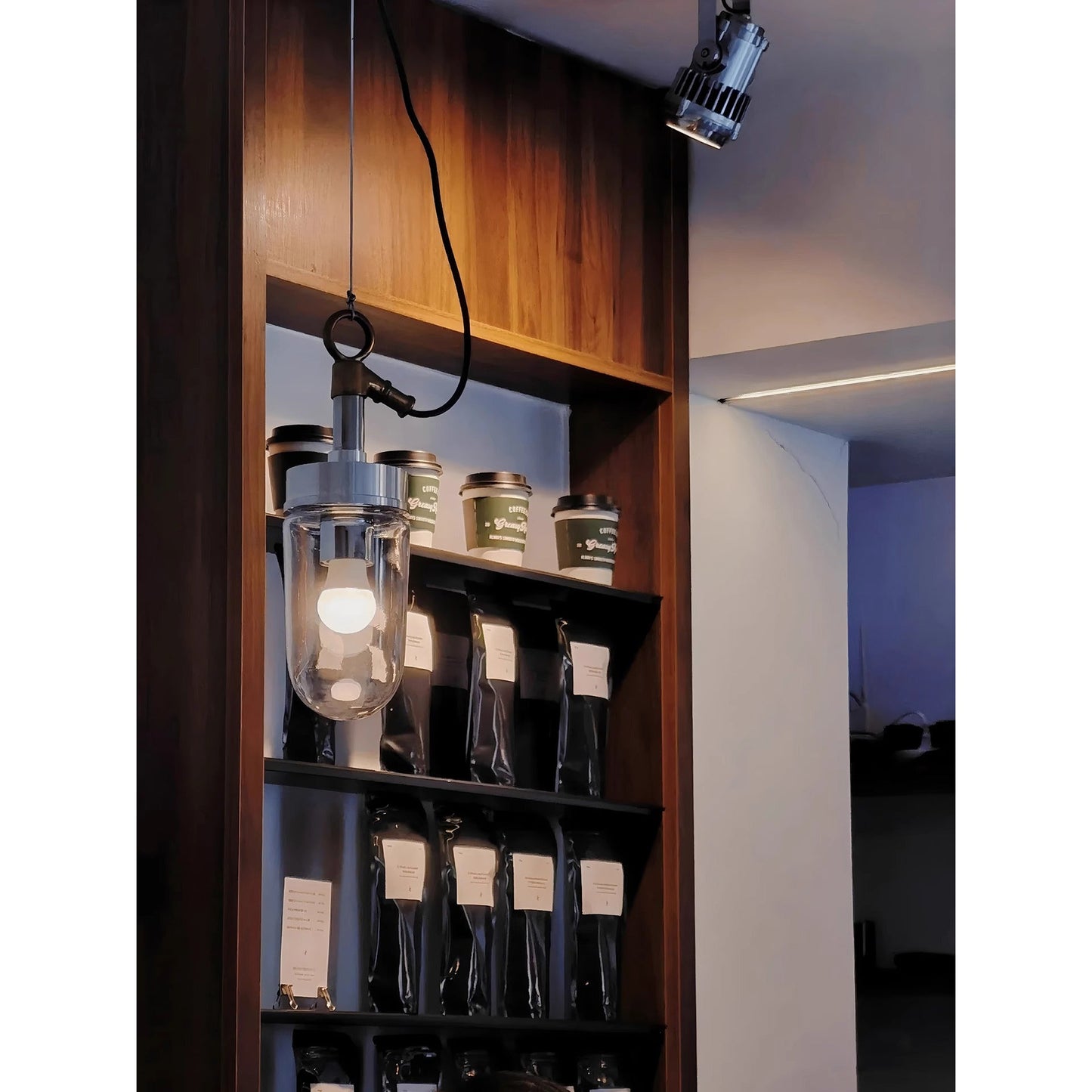 Well Glass Pendant Lamp - Industrial Cylindrical Capsule Hanging Light | Modern Minimalist Kitchen Island Pendant | E26 E27