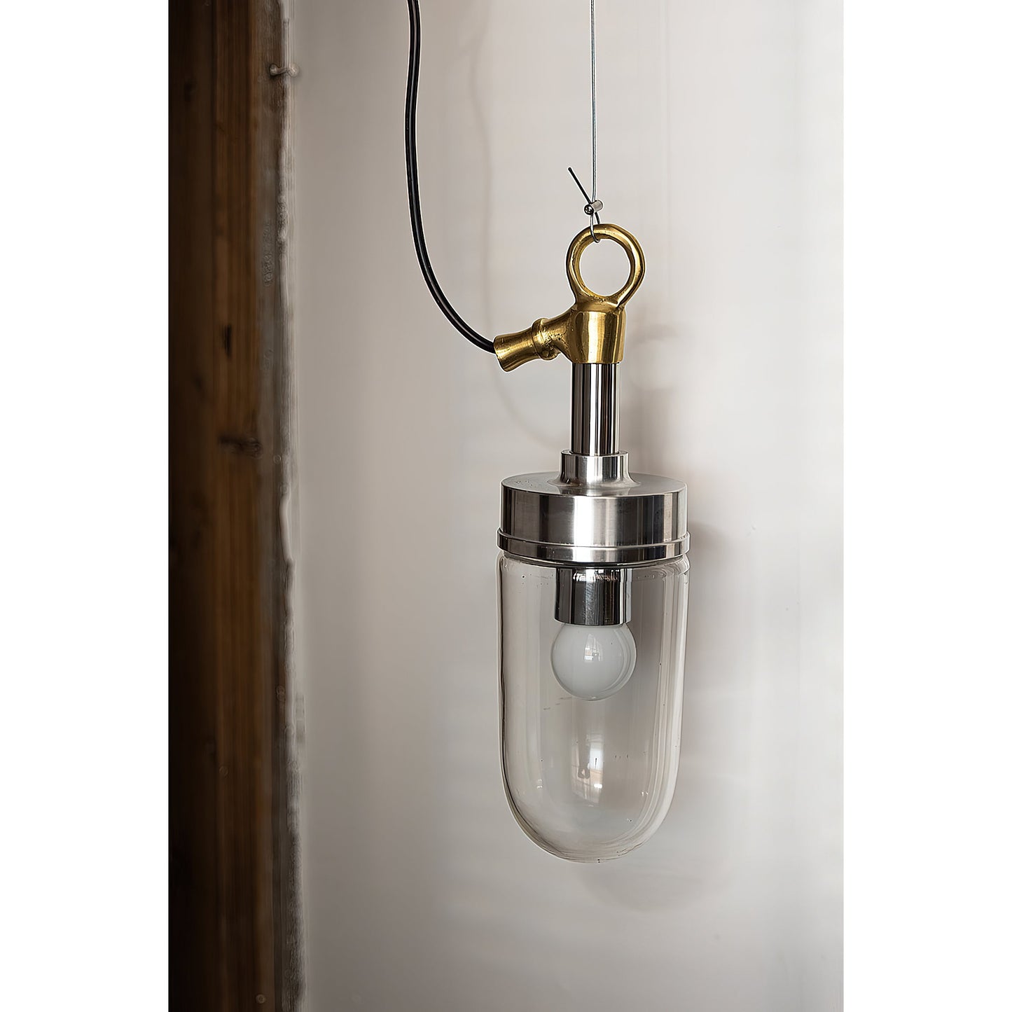 Well Glass Pendant Lamp - Industrial Cylindrical Capsule Hanging Light | Modern Minimalist Kitchen Island Pendant | E26 E27