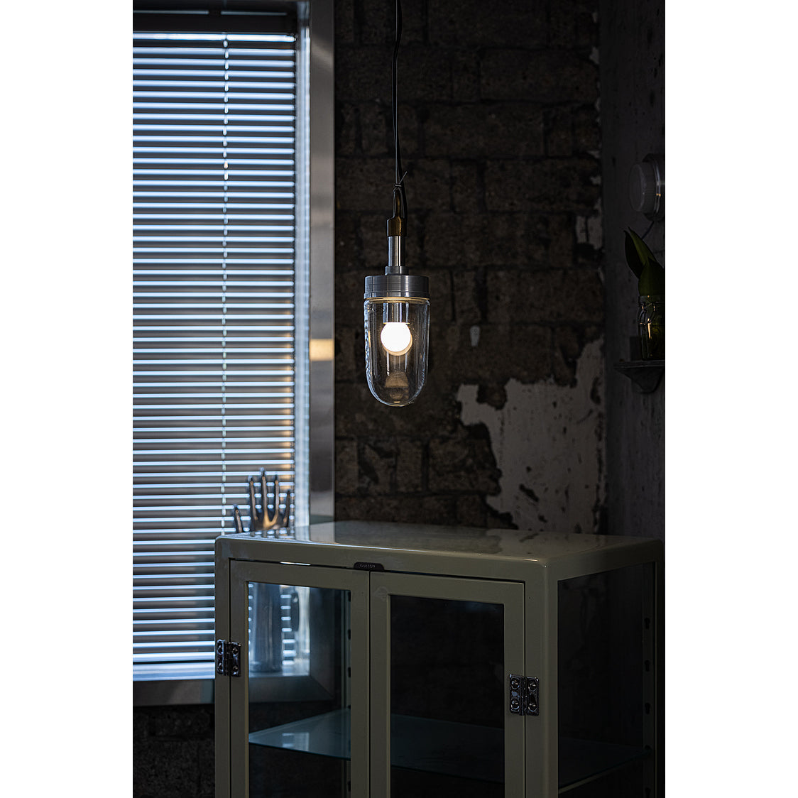 Well Glass Pendant Lamp - Industrial Cylindrical Capsule Hanging Light | Modern Minimalist Kitchen Island Pendant | E26 E27