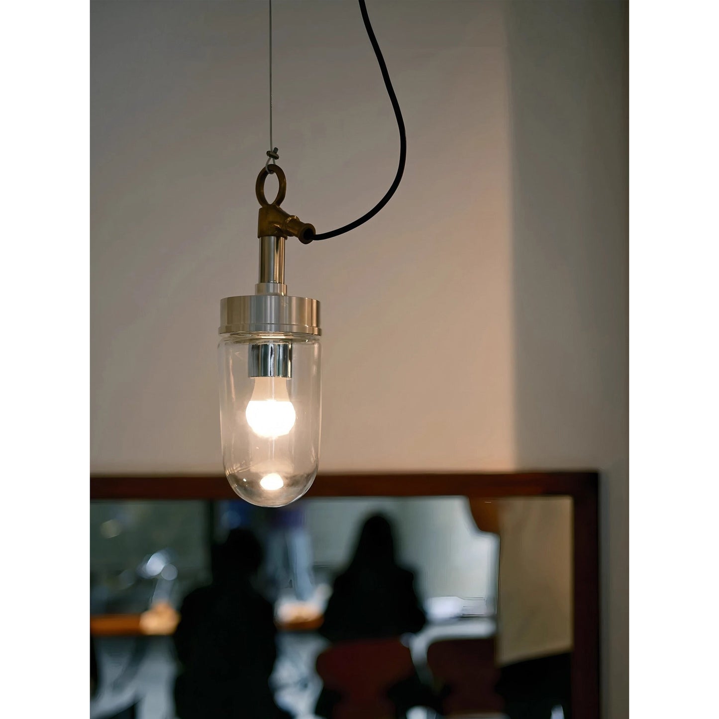 Well Glass Pendant Lamp - Industrial Cylindrical Capsule Hanging Light | Modern Minimalist Kitchen Island Pendant | E26 E27