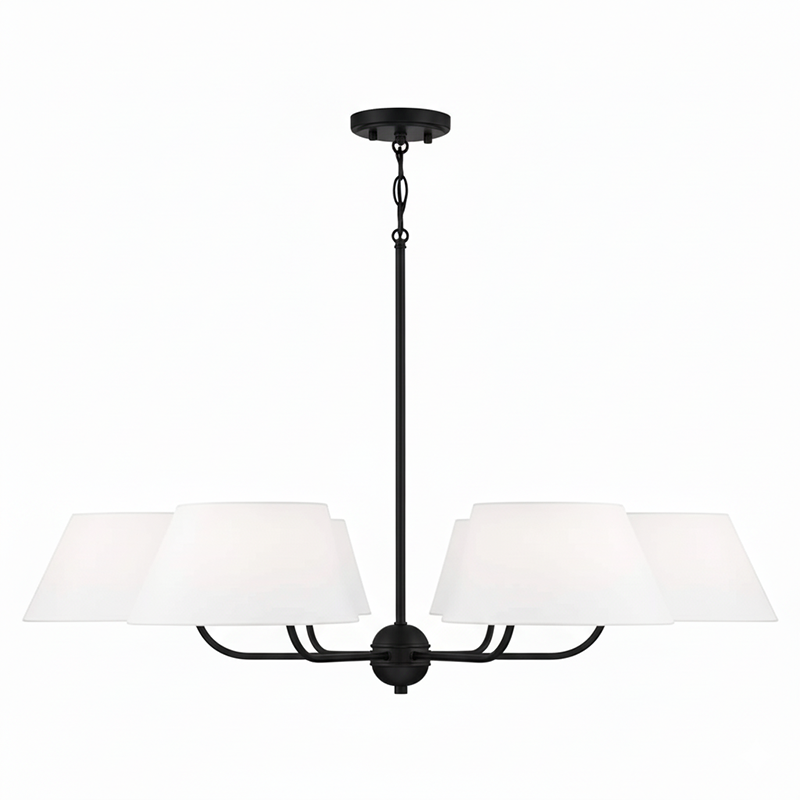 Welsley Two-Tier Brass Chandelier - Luxury White Fabric Angled Shade Pendant | Modern Minimalist Geometric Hanging Light | E12 Base