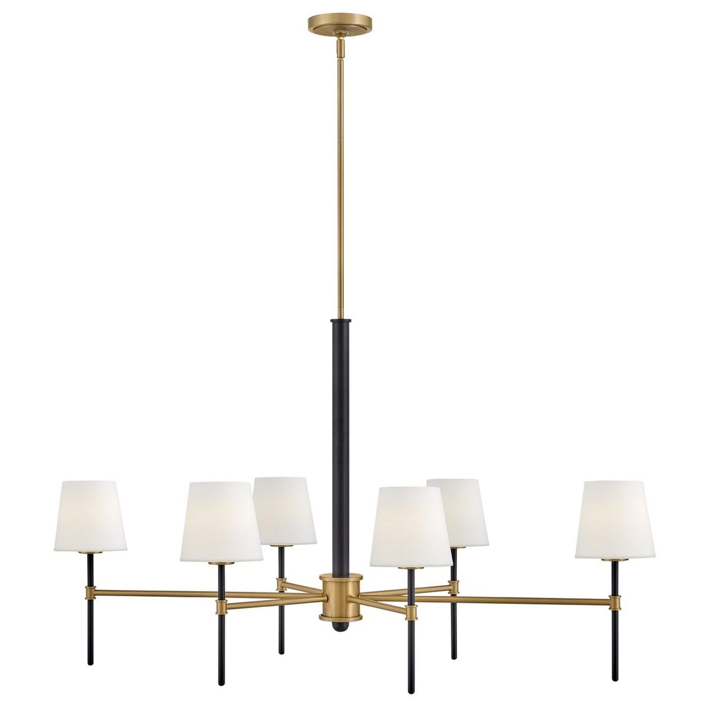 Welwyn Luxury Glass Island Chandelier - 6-Light Black & Brass Dining Pendant | Handblown Globe Light Candelabra | E12 Base
