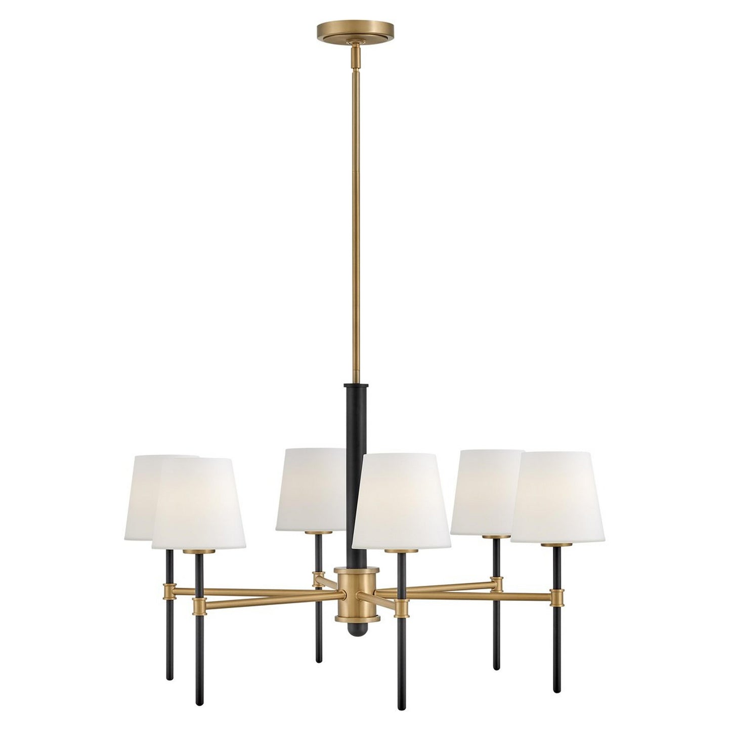 Welwyn Luxury Glass Island Chandelier - 6-Light Black & Brass Dining Pendant | Handblown Globe Light Candelabra | E12 Base
