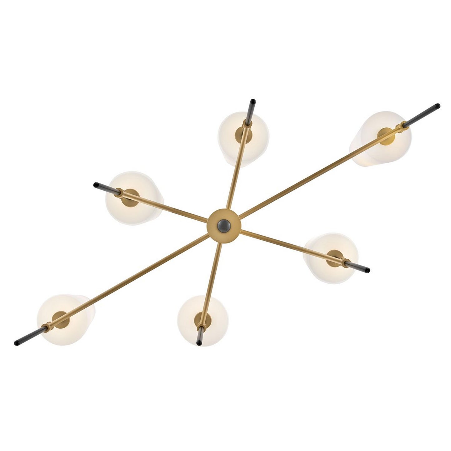 Welwyn Luxury Glass Island Chandelier - 6-Light Black & Brass Dining Pendant | Handblown Globe Light Candelabra | E12 Base