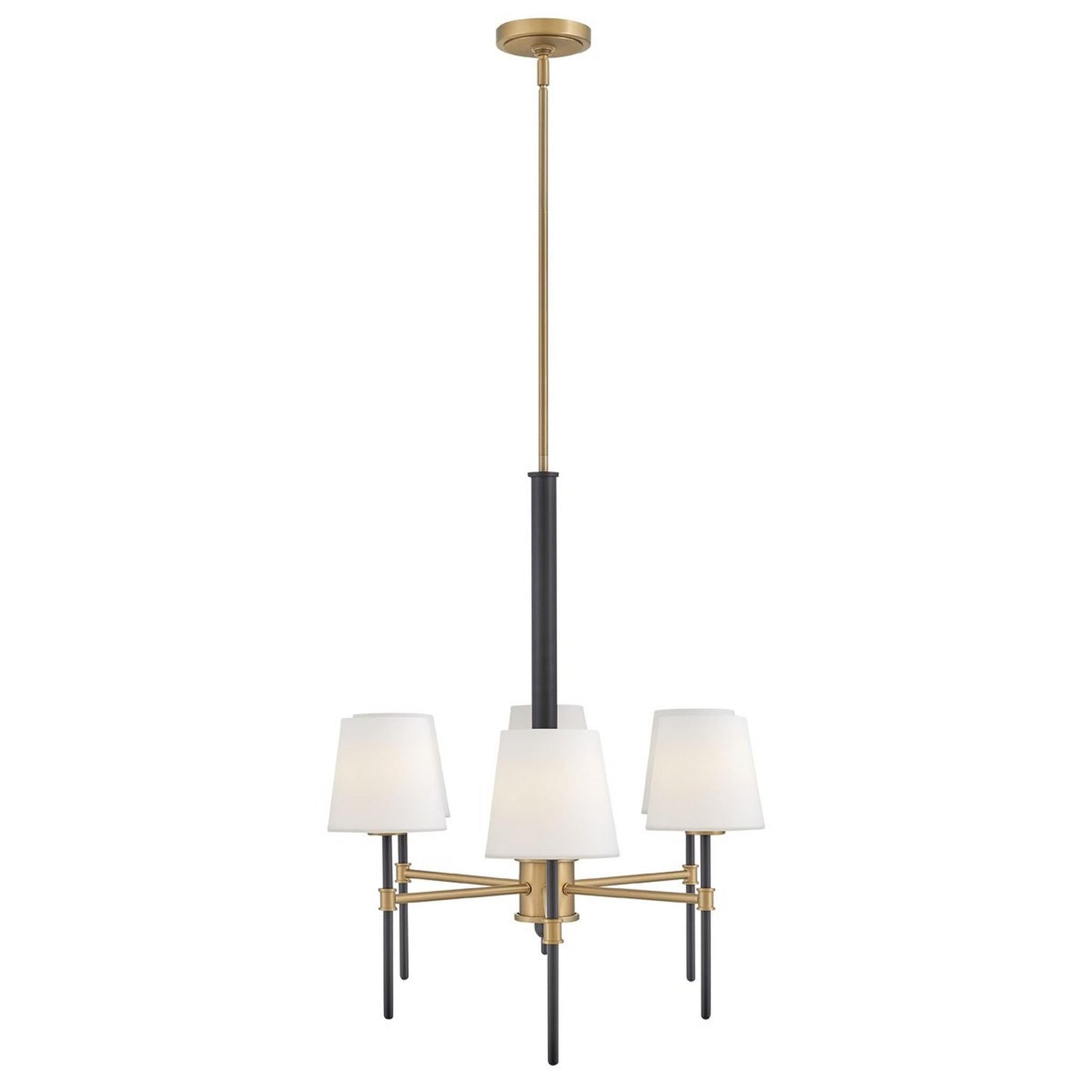 Welwyn Luxury Glass Island Chandelier - 6-Light Black & Brass Dining Pendant | Handblown Globe Light Candelabra | E12 Base