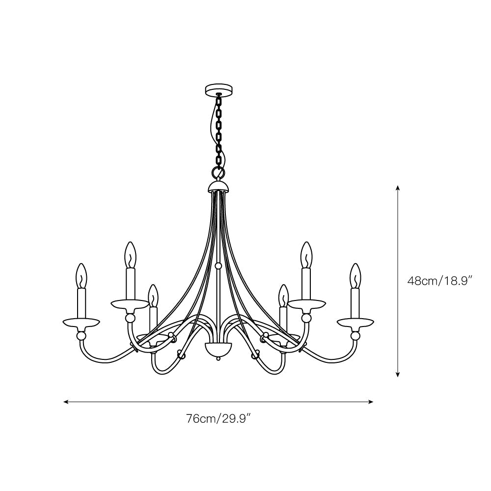 Westchester County Luxury Candle Chandelier - 6 or 8-Light Sand Black & Gold Hanging Pendant | Modern Minimalist Curved Lamp